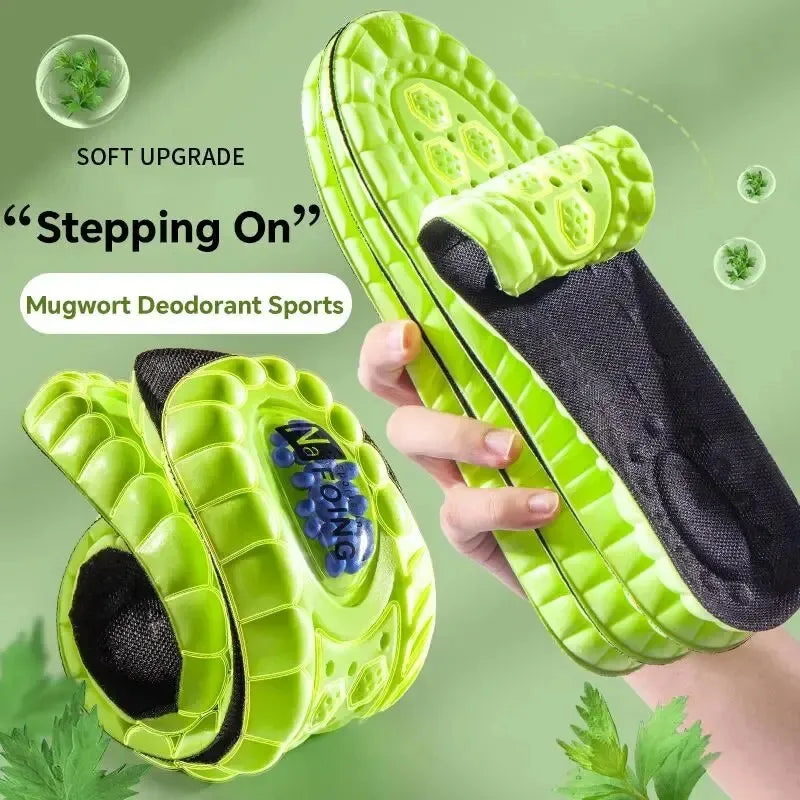 1Pair Sport Orthopedic Insoles for Shoes PU Air Cushion Sole Soft Shock Absorption Deodorant Breathable Running Insoles