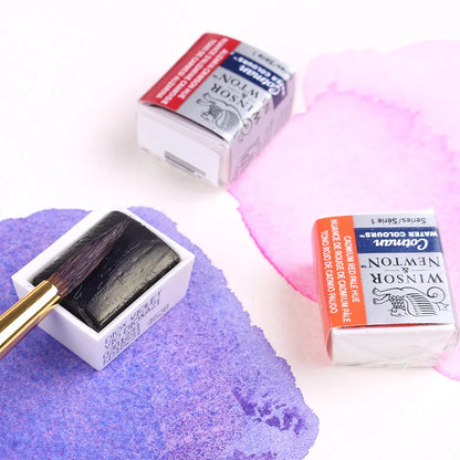 Winsor Newton Cotman Solid Watercolor Paint 24 Half Pans Colors Metal Color Pattle Set Professional Artist Pigment Aquarelle
