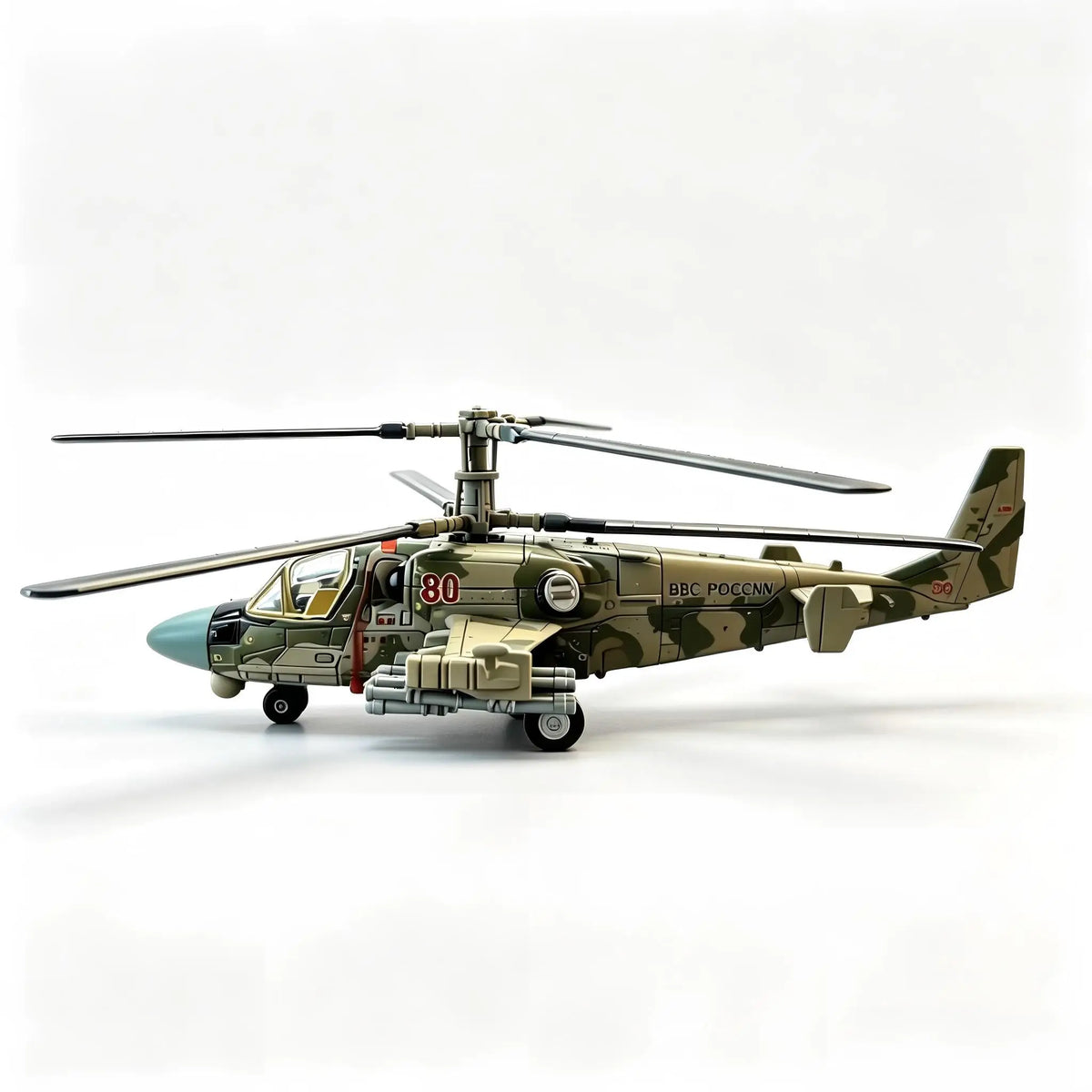 1/72 Scale KA‑52 Alligator Attack Helicopter Building Blocks Model DIY Assemble Military Aircraft Bricks Toy For Boys Collection