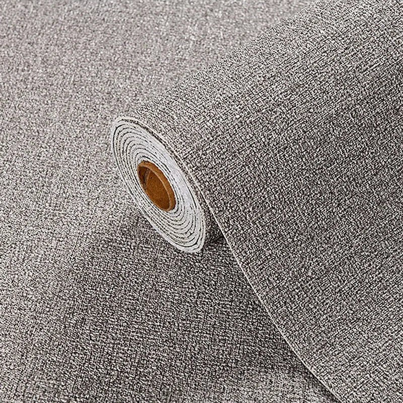 3D Linen Wall Paper Self-Adhesive Bedroom Warm Background Wallpaper Household Decor Waterproof Moisture-Proof Foam Wall Sticker
