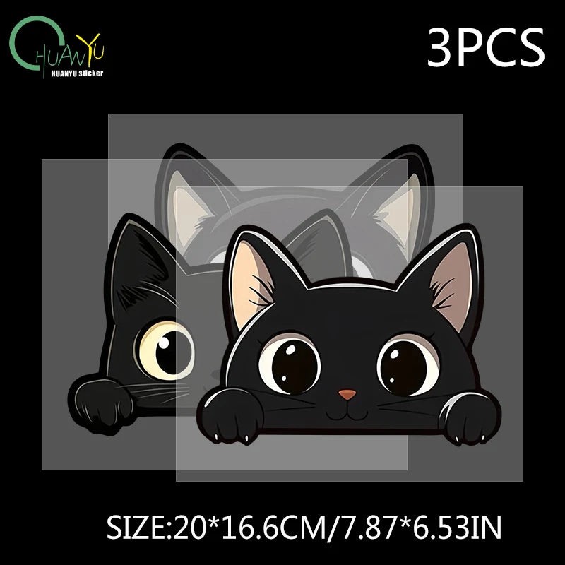 Black kitten cartoon cute car body scratch cover personal creative waterproof electric bike motorcycle sticker decal