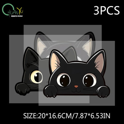 Black kitten cartoon cute car body scratch cover personal creative waterproof electric bike motorcycle sticker decal