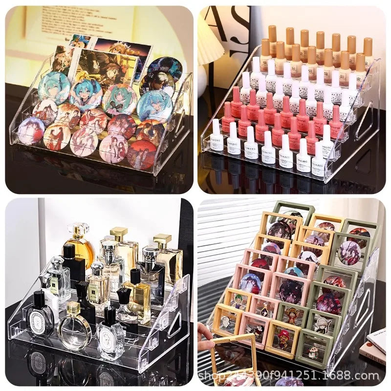 Transparent ladder small ornament shelf bar figure live broadcast display multi-functional storage rack acrylic display rack