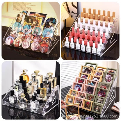 Transparent ladder small ornament shelf bar figure live broadcast display multi-functional storage rack acrylic display rack