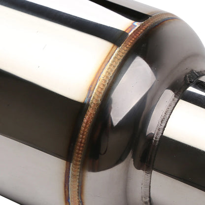 Universal 2.5" / 3" Inlet Exhaust Muffler Pipe Stainless Steel Resonator 12" Length Deep Sound Performance