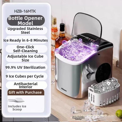 220V Portable Ice Maker Machine for Home & Camping Quick Ice Self-Cleaning Small Ice Machine For HomeOutdoor Energy Efficien