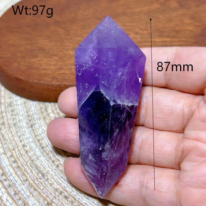 Natural Crystal Two Color Amethyst Double Point Tower Healing Rainbow High Quality Gemstones Energy Home Decorations Gift