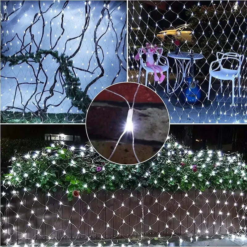 3x3m 2mx3m 2mX2m Christmas Garlands LED String Christmas Net Lights Fairy Xmas Party Garden Wedding Decoration Curtain Light