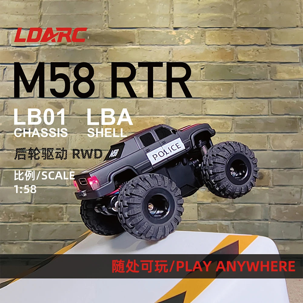 LDARC M58 RC Truck RTR 2.4GHz 1/58 MINI Mirco RC Electric Remote Control Model Car Adult Children's Tabletop Toys