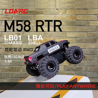 LDARC M58 RC Truck RTR 2.4GHz 1/58 MINI Mirco RC Electric Remote Control Model Car Adult Children's Tabletop Toys