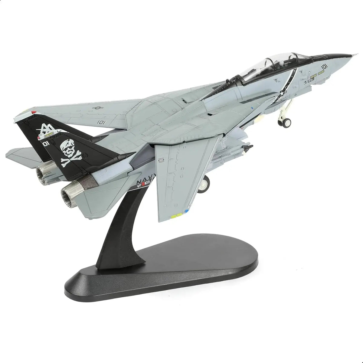 1/100 F-14B-2 VF-103 Tomcat Fighter Model Diecast Metal Airplan Mode Kit Jolly Rogers Militray Aircraft Model with Stand for