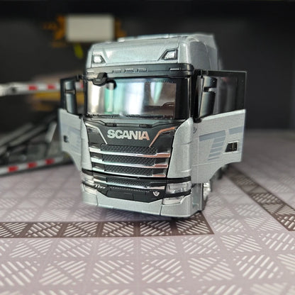 1:50 simulation Full alloy sliding Scania double-layer transport vehicle model flat truck pure static ornament collection gift