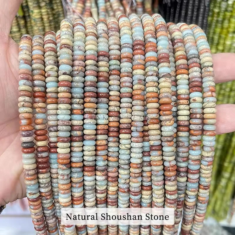 6x2mm Natural Stone Amethyst Pink Quartz Flat Rondelle Bead Smooth Loose Bead for Jewelry Making DIY Bracelet Necklace Accessory