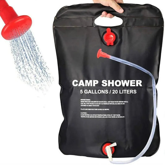 1Pc 20L Foldable Solar Shower Bag Outdoor Bath Water Bag Camping Sun Compact Heated Water Shower Bags Scrubbing Pool Accessories