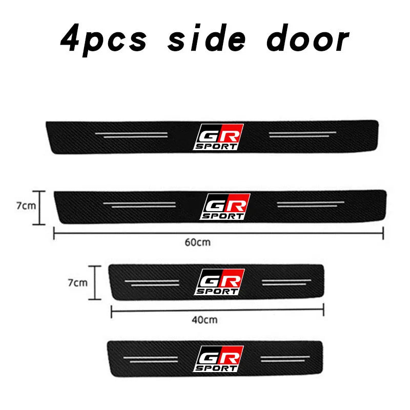 Car Carbon fiber Door Sill Welcome Pedal For Toyota GR Sport Gazoo Racing Yaris 86 Corolla Hilux Supra C-HR Accessories Interior