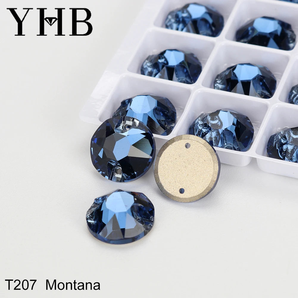YHB Top Quality XIRIUS Glass Crystal AB Moonlight Sewing Stones Flatback Sew on Rhinestones For Garment Clothes Bags