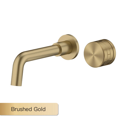 Luxury Black Brass Bathroom Faucet with Wall Mounted Design, Single Handle, 2-Hole Cold and Hot Dual Control Hidden Basin Faucet