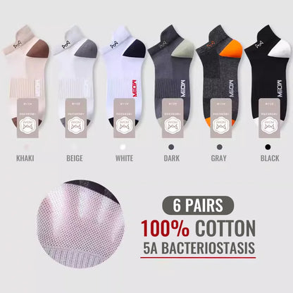 MiiOW 100% Pure Cotton Short Socks Men Ankle Sock Business Dress Ear-lifting Heel Protection Deodorant Antibacterial Sports Sock
