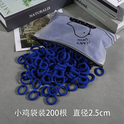 200Pcs Children's Hair Band Headgear Baby Rubber Band Women's Tie Head Girls' Headband High Elasticity Rope Hair Accessories