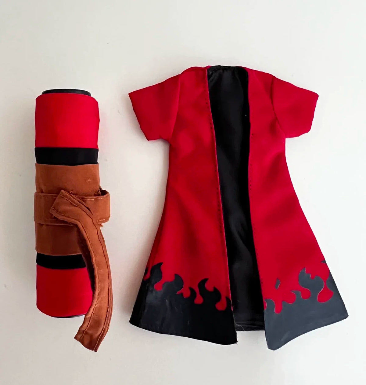 1/12 Classic Japanese Anime Naruto Characters Same Style Mini Robe Skirt Bamboo Hat Accessory for SHF Action Figure