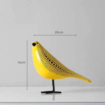 Yellow Wave Point Arts Crafts Funny Animal Owl Pumpkin Bird Statues Ornament Home Room Sculpture Desktop Decoration Figurines
