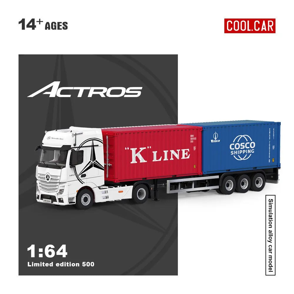 New Cool Car CC 1:64 Scania BONE DRAGON Skeleton Dinosaur Pink Panther Close Van Transport Trailer Alloy Car Model Diecast Toys