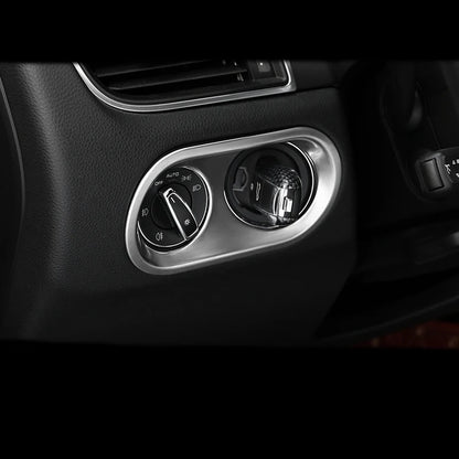 Car Styling Inner Console Headlight Switch Buttons Frame Decorative Cover Trim Strip Stickers For Porsche Macan Auto Accessories