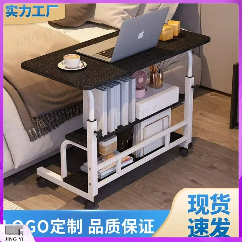 Adjustable Height Electric Standing Desk with Multi-Tier Storage Shelves Laptop Desk for Home Office Study Room Balcony