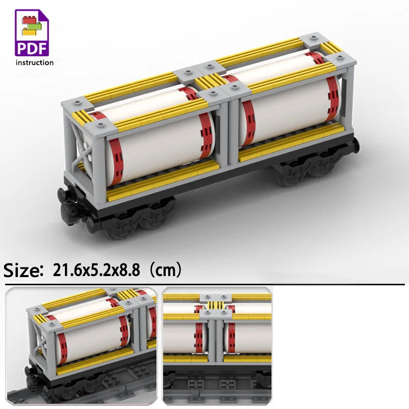 MOC Fuel Gas Tank Building Blocks Kit Wine Barrels Goods Container Forklift Bricks Toys Boys Gift