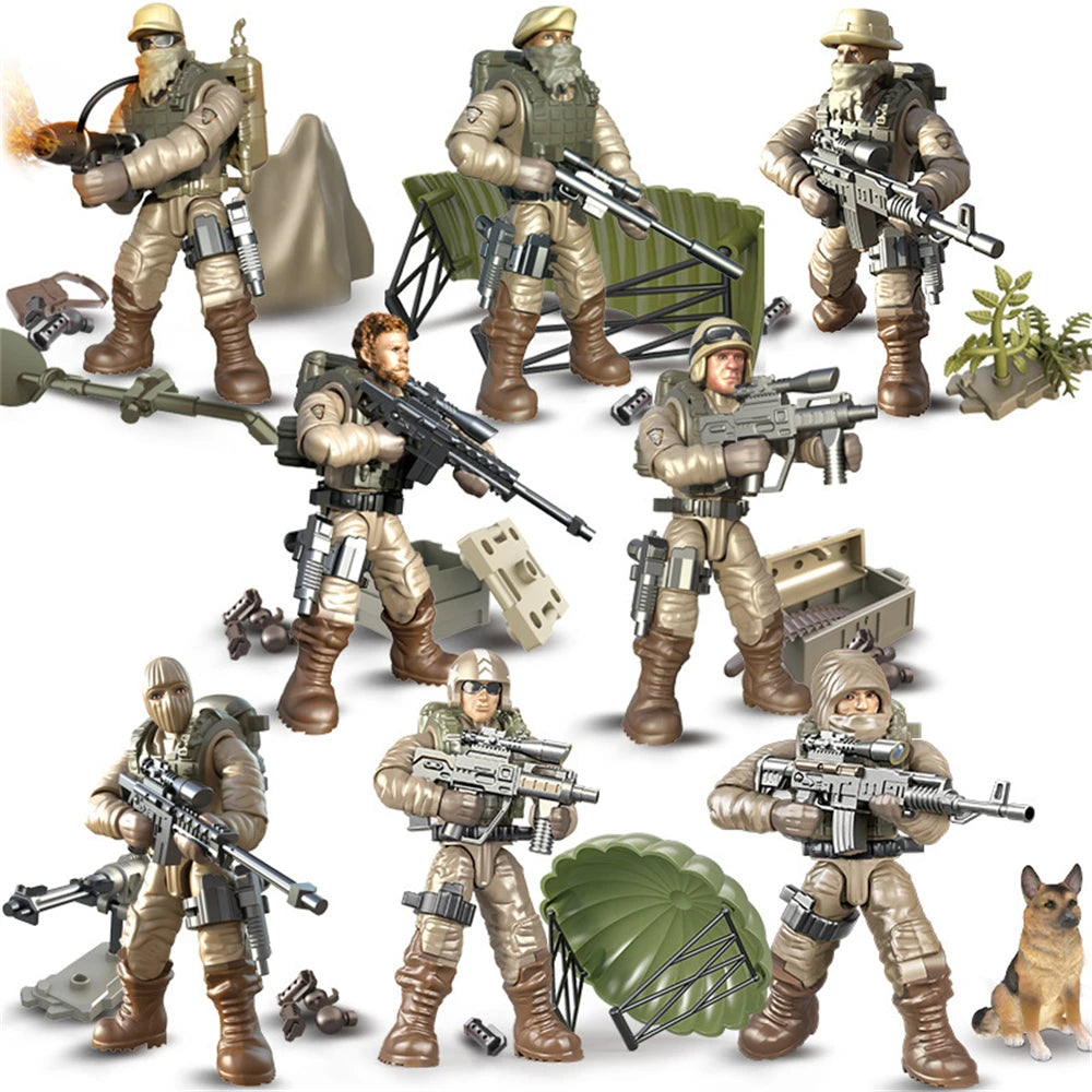 World War Army Military Soldiers Special Forces Model Assemble Building Blocks Bricks Children's Toys Gift
