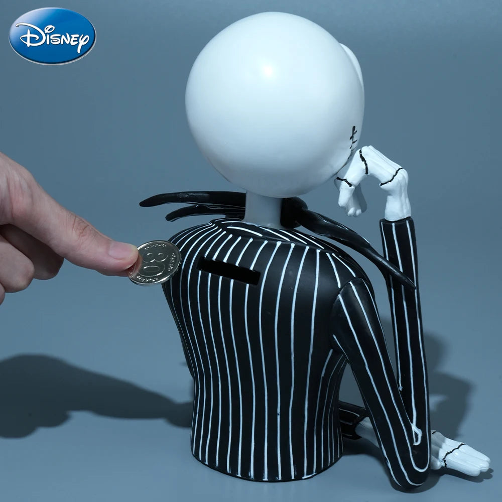Disney The Nightmare Before Christmas Jack Sally Piggy Bank Collectible Figure Money Box Desktop Ornament Home Decor Gift