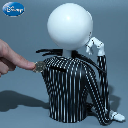 Disney The Nightmare Before Christmas Jack Sally Piggy Bank Collectible Figure Money Box Desktop Ornament Home Decor Gift