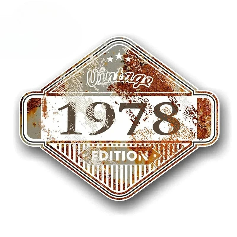Custom Rusty Patina Aged Vinyl Sticker EARLFAMILY Vintage Car Decal for Window Bumper