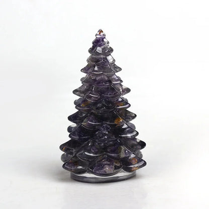 Christmas Tree Mini Resin Ornament, Glitter Artificial Tabletop Decor, Fake Pine Table Centerpiece, Holiday Party Desktop Gift