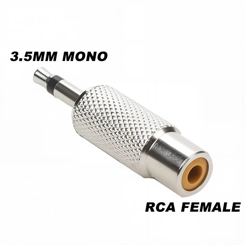 5Pcs Stereo 1/4" Male Plug to RCA Female Jack 6.35mm 3.5mm Audio Mono Adapter Connector Conversion Plug TS for Home KTV