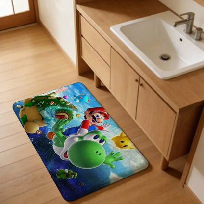 Game M-marioes Cartoon Bathroom Mat Anti-slip Absorb Water Long Strip Cushion Bedroon Mat Welcome Doormat