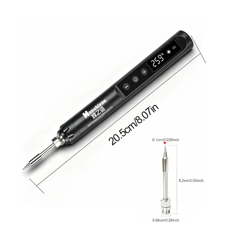 USB Digital Display Soldering Iron Type C Interface Mini Soldering Iron Set 260-420 ℃ Five Temperature Switching