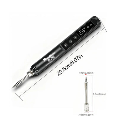 USB Digital Display Soldering Iron Type C Interface Mini Soldering Iron Set 260-420 ℃ Five Temperature Switching