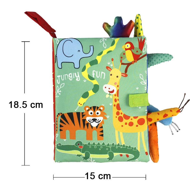 Soft Baby Books 3D Touch Feel High Contrast Cloth Book Sensory Early Learning Stroller Toys for Infant Toddler Gifts 0-12 Months