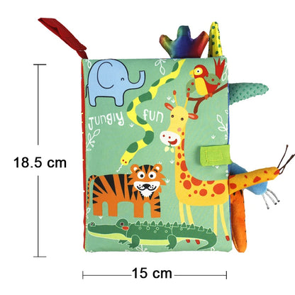Soft Baby Books 3D Touch Feel High Contrast Cloth Book Sensory Early Learning Stroller Toys for Infant Toddler Gifts 0-12 Months