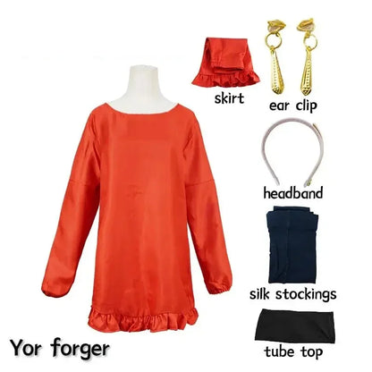 Yor Forger Cosplay Long Red Knitting Sweater Costume Anime Spy family Women's Wear