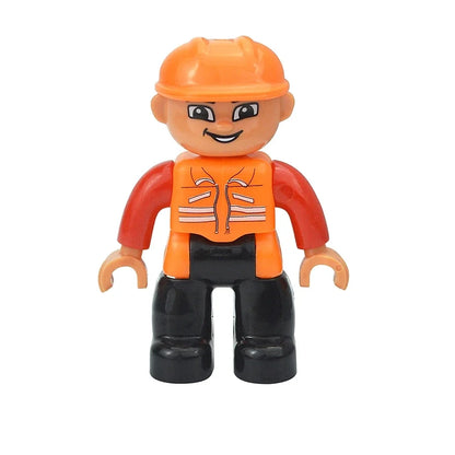 Figures Dolls Big Size Building Blocks Family Action Workers Doctor Police Farmer Compatible Large Bricks Duploes Kid Toys