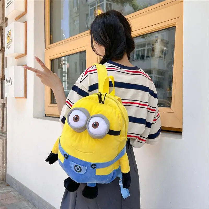 Minions movie anime merchandise cartoon cute plush dolls figurines student storage schoolbag kawaii unisex backpack wholesale