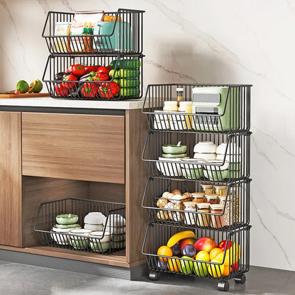 주방수납 Rolling Storage Cart Multipurpose Rustproof Modern Storage Cart Kitchen Multi-layer Trolley with Wheel Kitchen Furniture