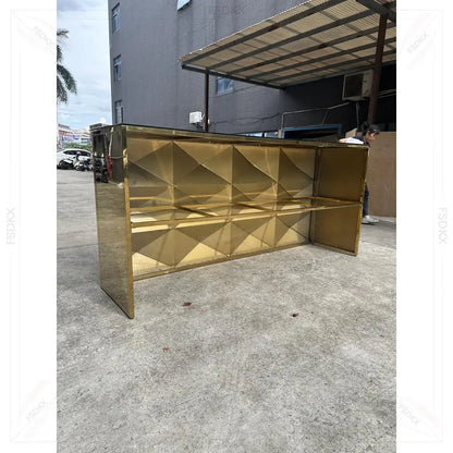 Modern Style High-quality Glass Topped Stainless Steel Wedding Counter Table for Events/decorations/weddings/parties