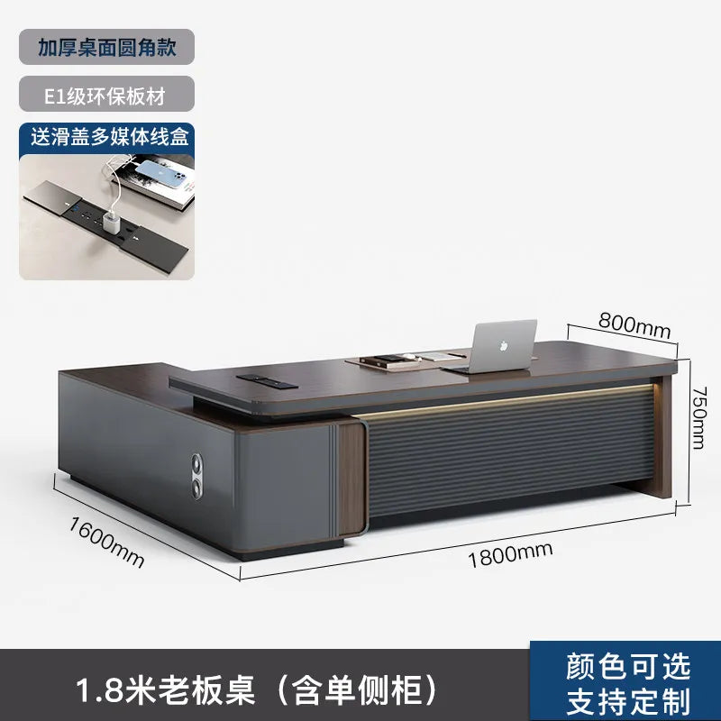 L Shape Luxury Office Desk Decoration Aesthetic Wooden Commercial Office Table Specialty Wooden Mesa Escritorio Furniture