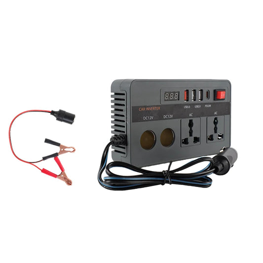 European standard 300W universal socket 12V to 220V car inverter car converter with fast charging USB+TYPEC