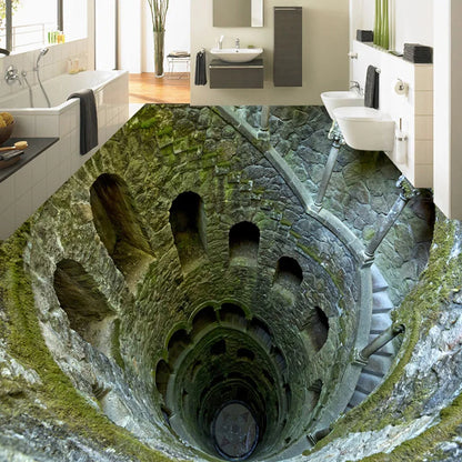 Custom 3D Stereo Floor Painting Mural Photo Wallpaper Living Room Bathroom PVC Waterproof Papel De Parede 3D Paisagem