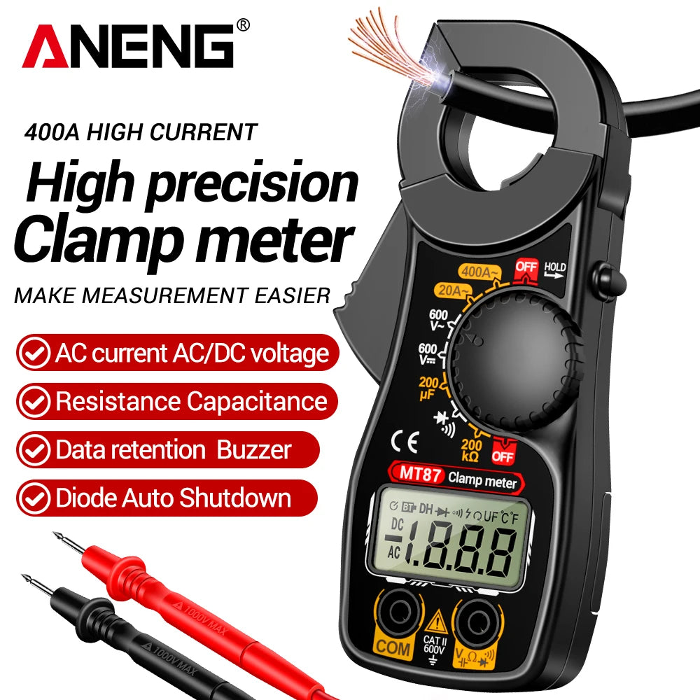 Clamp Meter ANENG MT87 Digital Multimeter Professional 1999 Counts DC/AC Voltage Tester Ammeter NCV Ohm Detector Test Home Tools