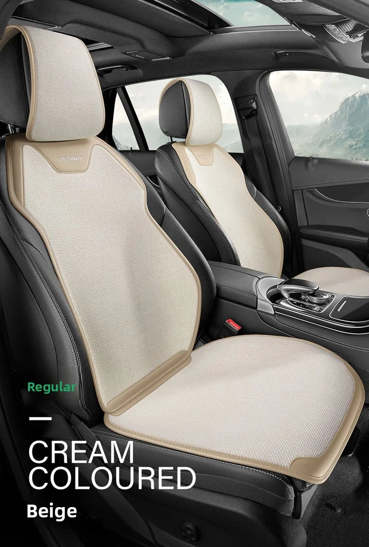Universal Linen Car Seat Cover Four Season Flax Comfortable Breathable Anti-Slip Car Covers Cushion SUV Sedan Seat Protection